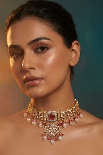Tussya Stone Work Necklace & Earrings Set 
