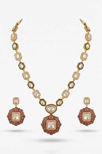 Tussya Floret Pendant Necklace & Earrings Set 