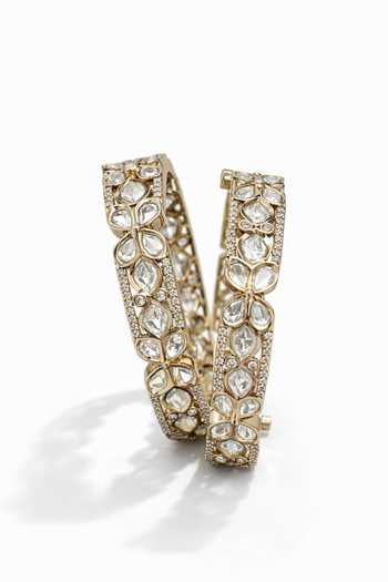 Tussya Kundan Carved Bangles - Set of 2  