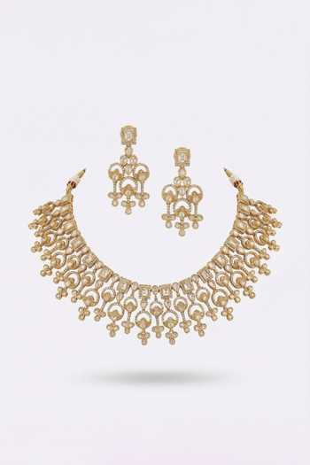 Tussya Layered Kundan Necklace & Earrings Set 
