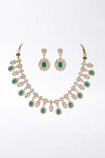 Tussya Stone Drop Necklace & Earrings Set 