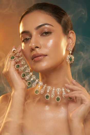 Tussya Stone Drop Necklace & Earrings Set 