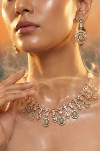 Tussya Stone Drop Necklace & Earrings Set  
