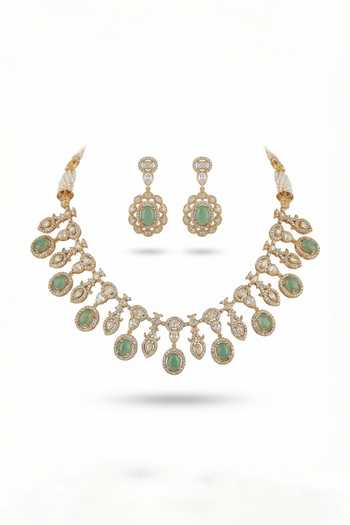 Tussya Stone Drop Necklace & Earrings Set  