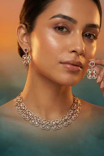 Tussya Kundan Necklace & Earrings Set 