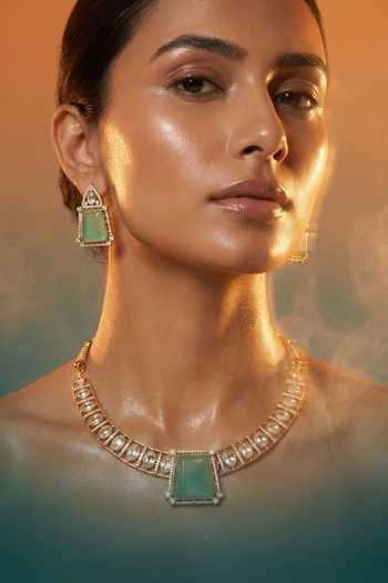 Tussya Stone Accent Necklace & Earrings Set 
