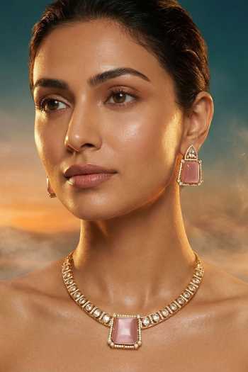 Tussya Stone Drop Necklace & Earrings Set 