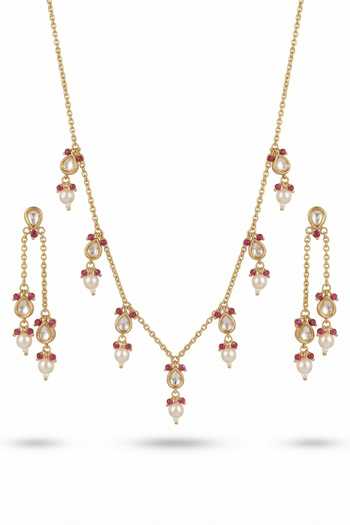 Tussya Kundan Necklace & Earrings Set 