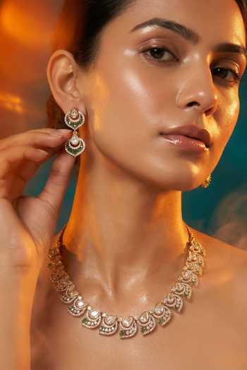Tussya Kundan Work Necklace & Earrings Set 
