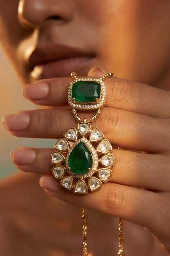 Buy Tussya Gold Plated Layered Stone Drop Necklace And Earrings Set Online at Aza Fashions Buy_Tussya_Gold Plated Layered Stone Drop Necklace And Earrings Set _Online_at_Aza_Fashions