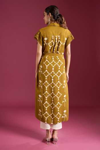 Arcvsh By Pallavi Singh Linen Printed Shirt Kurta