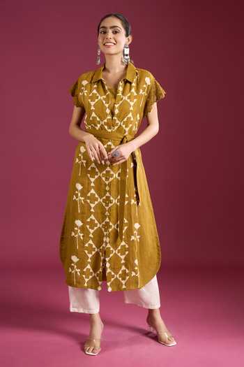 Arcvsh By Pallavi Singh Linen Printed Shirt Kurta