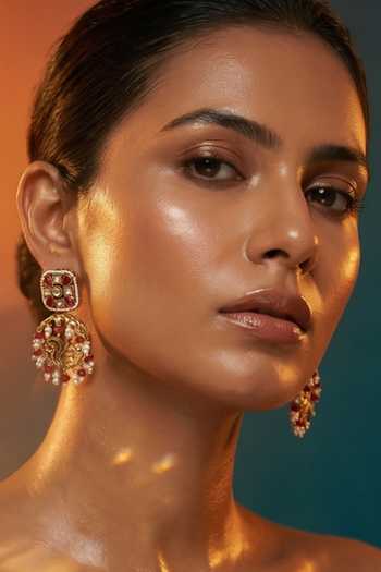Tussya Beaded Layered Necklace & Earrings Set 