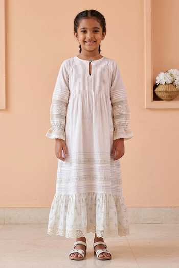 OurDve Nancy Frilled Hem Dress For Kids