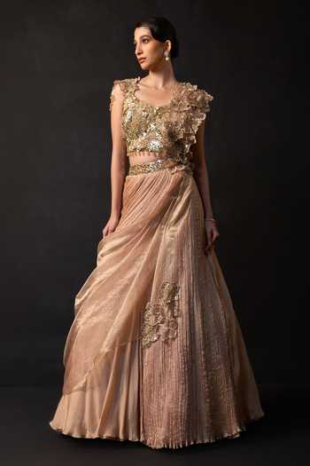 Smriti By Anju Agarwal Blush Sculpt Lehenga & Blouse Set 