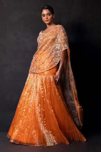Smriti By Anju Agarwal Glowing Zest Drape Attached Lehenga With Blouse 