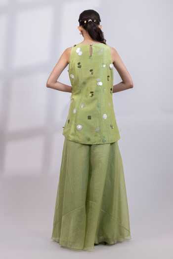 Smriti By Anju Agarwal Dew Drift Embellished Top & Skirt Set 