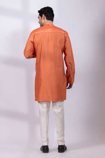 Smriti By Anju Agarwal Kesar Wave Embroidered Kurta Set 