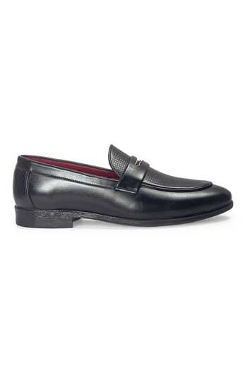 Domani Black Bellagio Slip-on Penny Shoes Online at Aza Fashions Domani_Black Bellagio Slip-on Penny Shoes _Online_at_Aza_Fashions