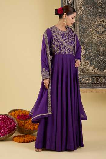 BAIDEHI Embroidered Yoke Anarkali & Dupatta Set 