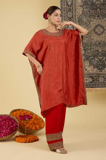 BAIDEHI Placed Embroidered Kaftan & Pant Set 