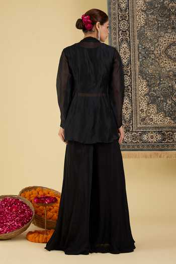 BAIDEHI Floral Embroidered Jacket & Palazzo Set 