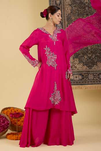 BAIDEHI Floral Embroidered Kurta & Sharara Set 