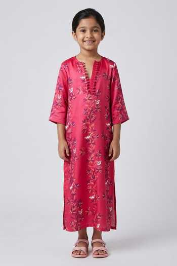 Amrood Floral Blossom Pattern Dress For Kids
