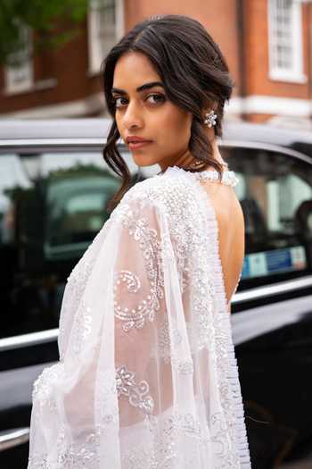 Buy Seema Gujral Ivory Net Sweetheart Neck Sequin Embroidered Saree With Blouse Online at Aza Fashions Buy_Seema Gujral_Ivory Net Sweetheart Neck Sequin Embroidered Saree With Blouse _Online_at_Aza_Fashions
