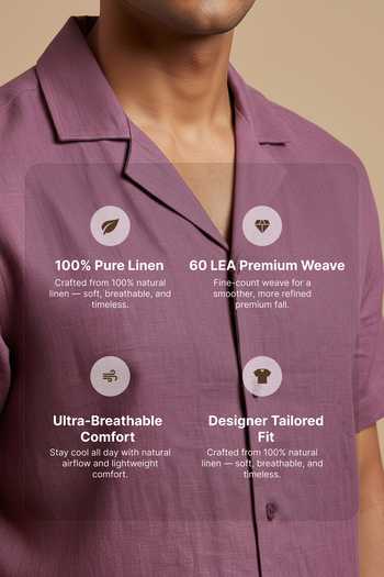 Buy Hilo Design Purple Linen Henna Shirt Online at Aza Fashions Buy_Hilo Design_Purple Linen Henna Shirt _Online_at_Aza_Fashions