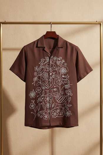 Hilo Design Botan Embroidered Cotton Shirt 