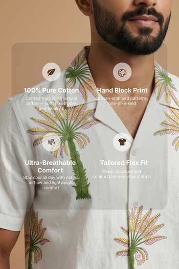 Buy_Hilo Design_White Cotton Leisure Ajrakh Print Shirt_Online_at_Aza_Fashions