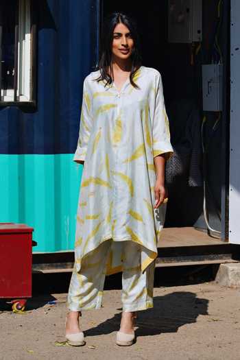 Jasmine Bains Eco Printed Mulberry Silk Kurta & Pant Set 