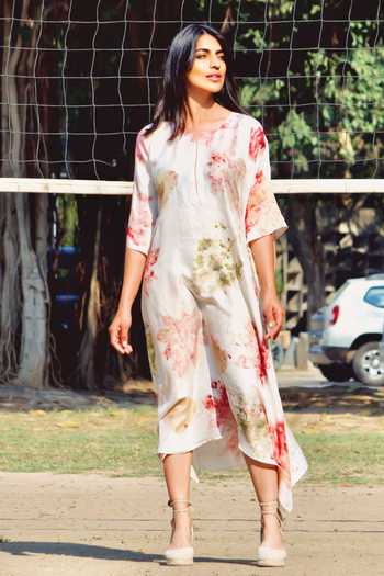 Jasmine Bains Mulberry Silk Eco Print Kaftan 