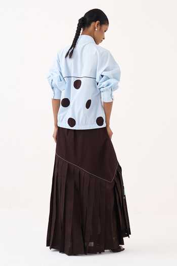 Three Splash Print Pleated Skirt 