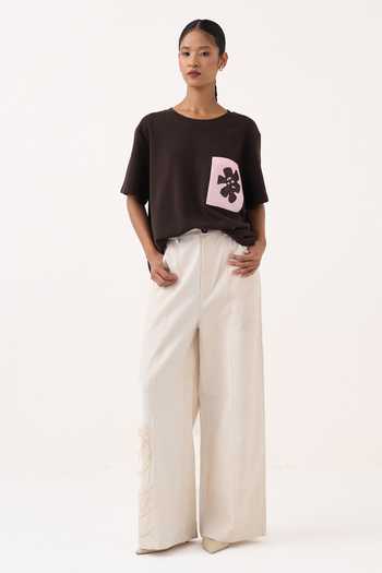 Three Embroidered Patch Pocket T-Shirt & Pant Set 