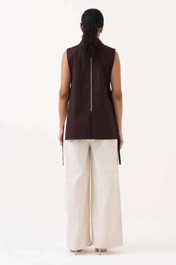 Three Floral Applique Waistcoat & Pant Set 