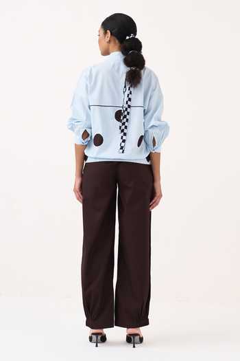 Three Drawstring Polka Top & Pant Set 