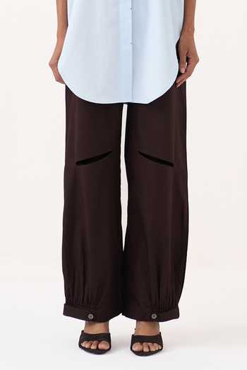 Three Blue Poplin Collared Neck Back Floral Drawstring Shirt And Pant Set Online at Aza Fashions Three_Blue Poplin Collared Neck Back Floral Drawstring Shirt And Pant Set _Online_at_Aza_Fashions