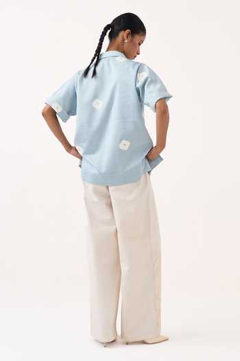 Three Block Print Blazer & Pant Set 