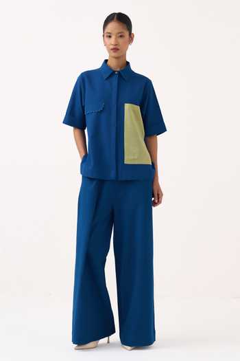 Three Back Drawstring Floral Shirt & Pant Co-ord Set