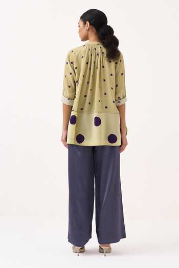 Three Polka Peasant Top & Pant Set 