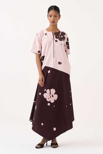Three Color Block Handkerchief Dress 
