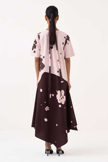 Three Color Block Handkerchief Dress 