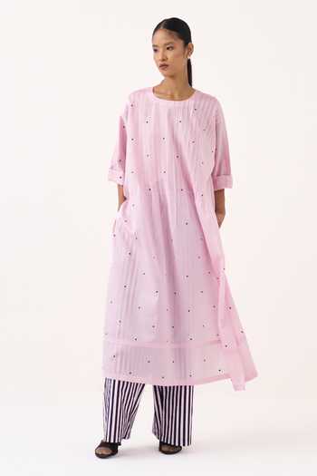 Three Pintuck Polka Tunic Kaftan 