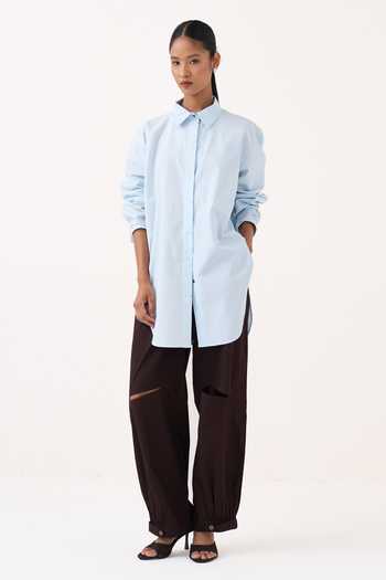 Three Back Floral Drawstring Shirt 