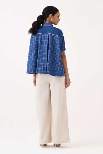 Three Wide Hem Checkered Shirt 