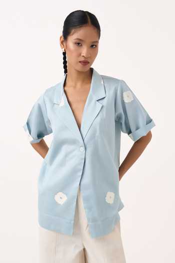 Three Block Print Chanderi Blazer