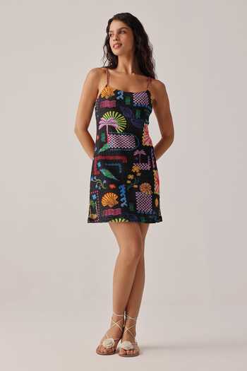 NOIB Bardot Seascape Mini Coverup Dress 