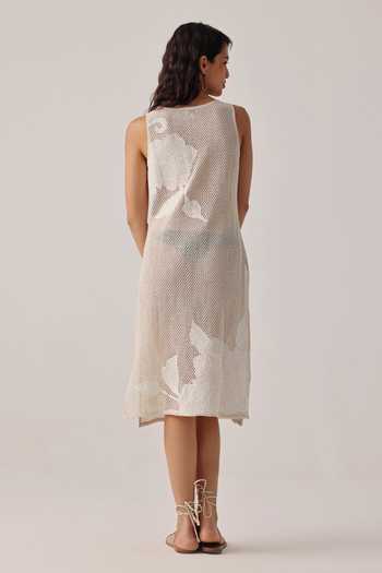 NOIB Keya Ecru Crochet Coverup Dress 